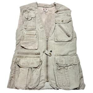 Vintage Banana Republic Safari Vest Small Beige Photographer Fishing Hiking